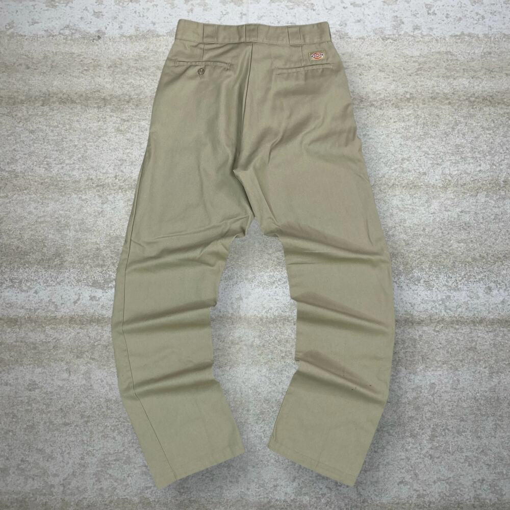 Vintage 90s Dickies Khakis Pants 34x36 Original Fit Tan Cotton 874 Flat Front